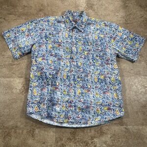 alan flusser paisley‎ all over print shirt size lsrge